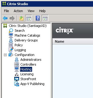 Citrix Studio Hosting Node - XenDesktop 7