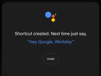 Screenshot of Google Assistant integration