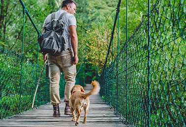 Man walking with dog